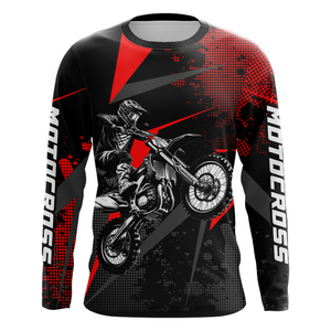 Motocross Jersey Men Kid Upf30+ Red Dirt Bike Racing Jersey MX Off-Road Shirt Motorcycle XM263