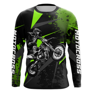 Motocross Racing Jersey Men Women Kid Upf30+ Dirt Bike Shirt Youth Adult Off-Road Navy Green XM275