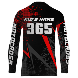 Motocross Jersey Men Kid Upf30+ Red Dirt Bike Racing Jersey MX Off-Road Shirt Motorcycle XM263