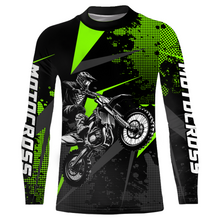 Load image into Gallery viewer, Motocross Racing Jersey Men Women Kid Upf30+ Dirt Bike Shirt Youth Adult Off-Road Navy Green XM275