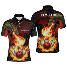 Load image into Gallery viewer, Flaming Dragon Bowling Shirt Custom for Men Women Bowling Team League MBL88