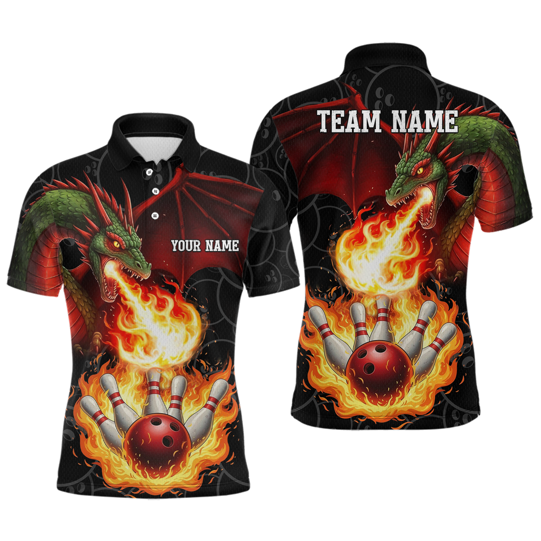 Flaming Dragon Bowling Shirt Custom for Men Women Bowling Team League MBL88