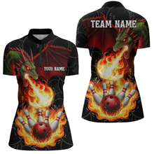 Load image into Gallery viewer, Flaming Dragon Bowling Shirt Custom for Men Women Bowling Team League MBL88
