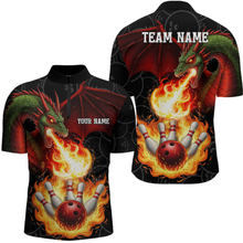 Load image into Gallery viewer, Flaming Dragon Bowling Shirt Custom for Men Women Bowling Team League MBL88