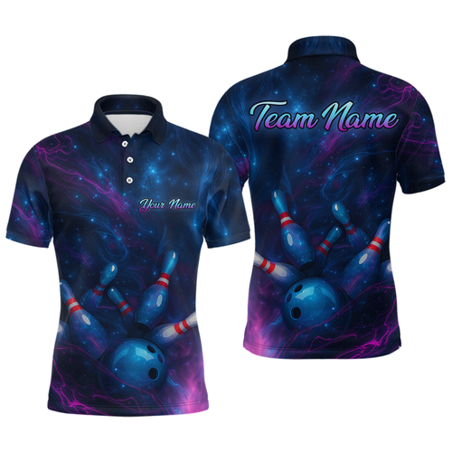 Watercolor Galaxy Bowling Shirts for Men Women Team Custom Bowling Polo & Quarter Zip MBL146