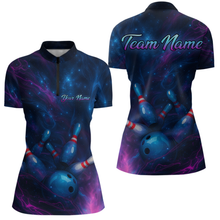 Load image into Gallery viewer, Watercolor Galaxy Bowling Shirts for Men Women Team Custom Bowling Polo &amp; Quarter Zip MBL146