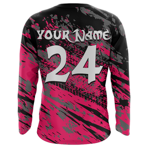 Motocross Jersey Youth Dirt Bike Pink UPF30+ Off-Road Racing Shirt Kid Girl Women XM167