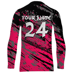 Motocross Jersey Youth Dirt Bike Pink UPF30+ Off-Road Racing Shirt Kid Girl Women XM167