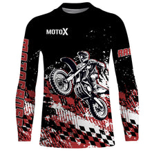 Load image into Gallery viewer, Motocross Racing Jersey Red MX UPF30+ Youth Dirt Bike Shirt Motox Motorcycle Off-Road Shirt XM110