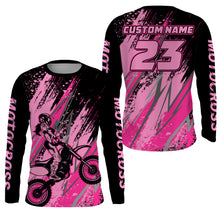 Load image into Gallery viewer, Pink Motocross Racing Jersey UPF30+ Youth Racing Dirt Bike Shirt Off-road Girl Women XM171