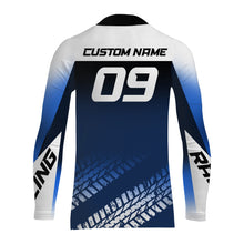Load image into Gallery viewer, Custom Motocross Jersey UPF30+ Dirt Bike MX Racing Blue Men Women Kid Off-Road Motorcycle Shirt XM115