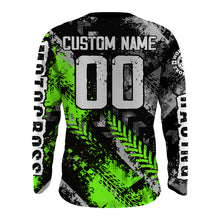 Load image into Gallery viewer, Motocross Racing Jersey Green Upf30+ Dirt Bike Shirt Men Kid Racing Motorcycle Jersey XM246