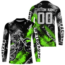 Load image into Gallery viewer, Motocross Racing Jersey Green Upf30+ Dirt Bike Shirt Men Kid Racing Motorcycle Jersey XM246