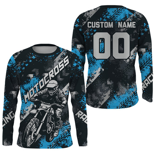 Blue Motocross Racing Jersey Men Kid Women Upf30+ Dirt Bike Shirt MX Off-Road Jersey XM247