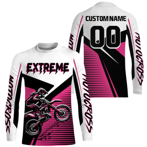 Pink Motocross Jersey Upf30+ Dirt Bike Racing Shirt Women & Girl Off-Road Jersey XM272