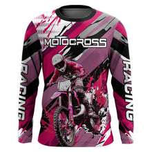 Load image into Gallery viewer, Pink Motocross Racing Jersey Women Kid Girl Upf30+ Dirt Bike Shirt Off-Road MX XM274