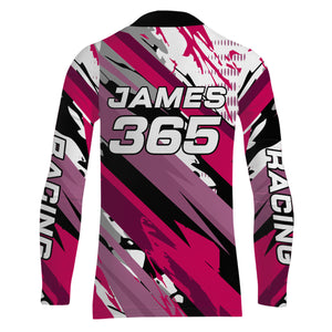 Pink Motocross Racing Jersey Women Kid Girl Upf30+ Dirt Bike Shirt Off-Road MX XM274