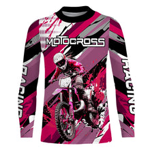 Load image into Gallery viewer, Pink Motocross Racing Jersey Women Kid Girl Upf30+ Dirt Bike Shirt Off-Road MX XM274