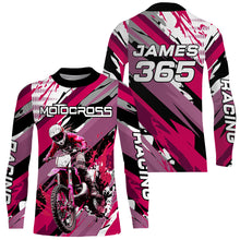 Load image into Gallery viewer, Pink Motocross Racing Jersey Women Kid Girl Upf30+ Dirt Bike Shirt Off-Road MX XM274