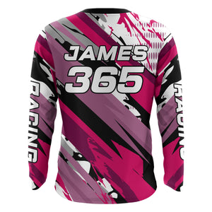 Pink Motocross Racing Jersey Women Kid Girl Upf30+ Dirt Bike Shirt Off-Road MX XM274