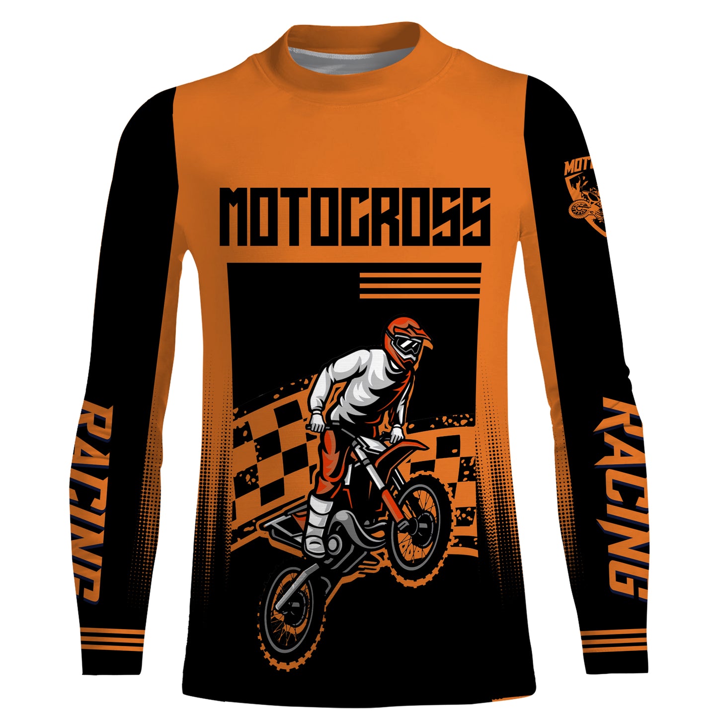 Motocross Jersey Orange UPF30+ Dirt Bike Racing Shirt Youth Men Women Kid Motorcycle XM50