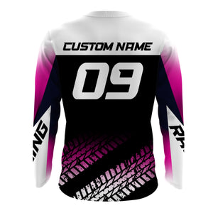 Pink Motocross Racing Jersey Upf30+ Dirt Bike Shirt Youth Women Kid Motorcycle Jersey XM179