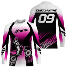 Load image into Gallery viewer, Pink Motocross Racing Jersey Upf30+ Dirt Bike Shirt Youth Women Kid Motorcycle Jersey XM179