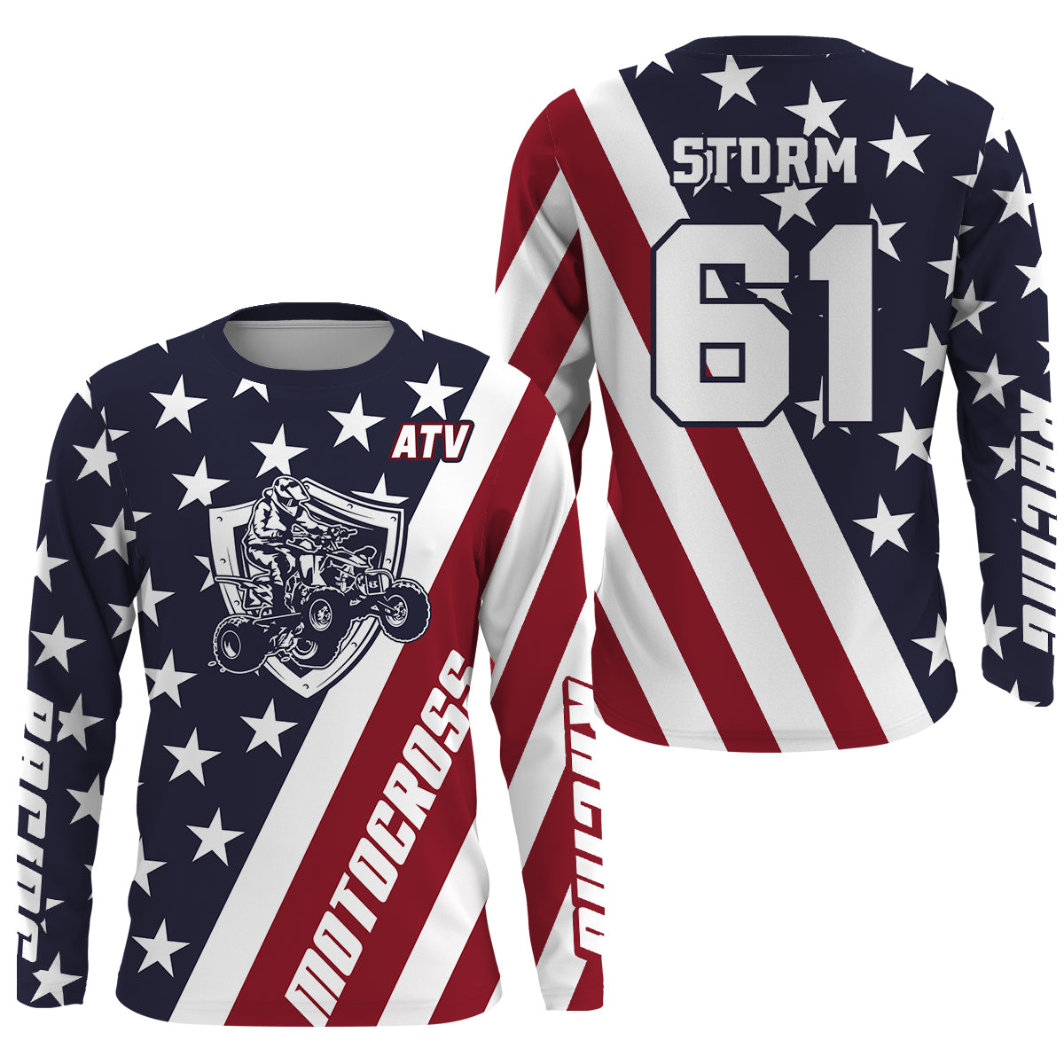 ATV Motocross Jersey American Flag Upf30+ Quad Bike Racing Jersey Men Women Kid MX41