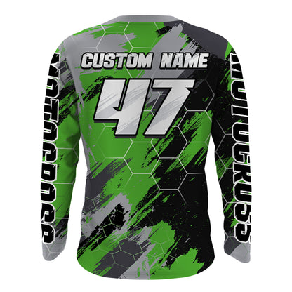 ATV Motocross Racing Jersey Green UPF30+ ATV Quad Bike Jersey Youth Men Women Kid MX43