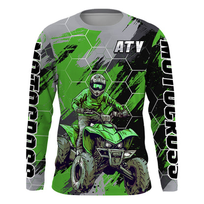 ATV Motocross Racing Jersey Green UPF30+ ATV Quad Bike Jersey Youth Men Women Kid MX43