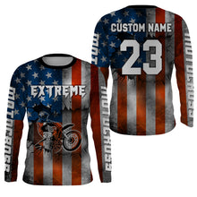 Load image into Gallery viewer, Motocross Jersey UPF30+ American Flag Dirt Bike Racing Adult&amp;Kid Extreme Off-Road Shirt XM62