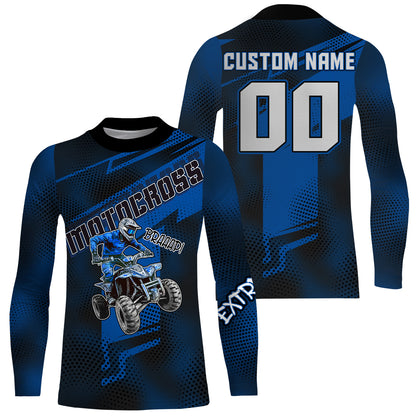 ATV Motocross Jersey Blue Upf30+ Quad Bike ATV Racing Jersey Men Women Kid ATV Shirt MX44