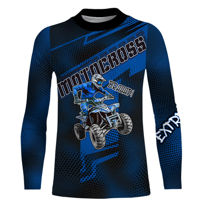 ATV Motocross Jersey Blue Upf30+ Quad Bike ATV Racing Jersey Men Women Kid ATV Shirt MX44