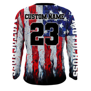 Custom ATV Racing Jersey Motocross American Flag Upf30+ ATV Quad Bike Shirt Men Kid MX45