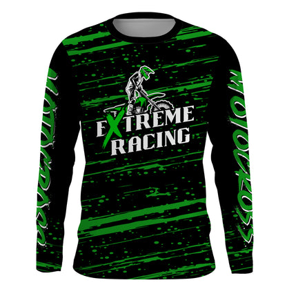 Motocross Racing Jersey Green Upf30+ Dirt Bike Off-road MX Shirt Men Kid Women XM186