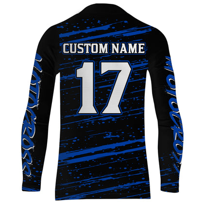 Motocross Racing Jersey Blue Upf30+ Dirt Bike Off-road MX Shirt Men Kid Women XM186