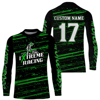 Motocross Racing Jersey Green Upf30+ Dirt Bike Off-road MX Shirt Men Kid Women XM186