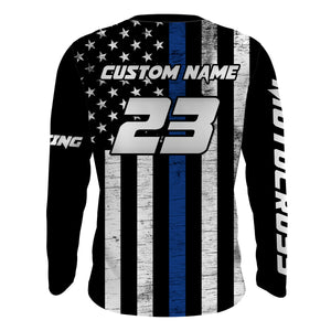 American Flag Motocross Jersey UPF30+ Youth Women Men Kid Dirt Bike Shirt Patriotic MX Racing Jersey XM77