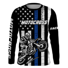 Load image into Gallery viewer, American Flag Motocross Jersey UPF30+ Youth Women Men Kid Dirt Bike Shirt Patriotic MX Racing Jersey XM77