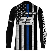 Load image into Gallery viewer, American Flag Motocross Jersey UPF30+ Youth Women Men Kid Dirt Bike Shirt Patriotic MX Racing Jersey XM77