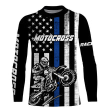 Load image into Gallery viewer, American Flag Motocross Jersey UPF30+ Youth Women Men Kid Dirt Bike Shirt Patriotic MX Racing Jersey XM77