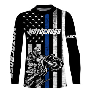 American Flag Motocross Jersey UPF30+ Youth Women Men Kid Dirt Bike Shirt Patriotic MX Racing Jersey XM77