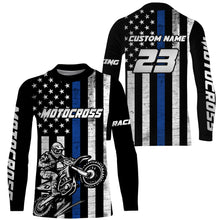 Load image into Gallery viewer, American Flag Motocross Jersey UPF30+ Youth Women Men Kid Dirt Bike Shirt Patriotic MX Racing Jersey XM77