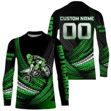 Load image into Gallery viewer, Dirt Bike Jersey Youth Men Kid UPF30+ Motocross Riding Shirt Green Motorcycle Jersey XM222