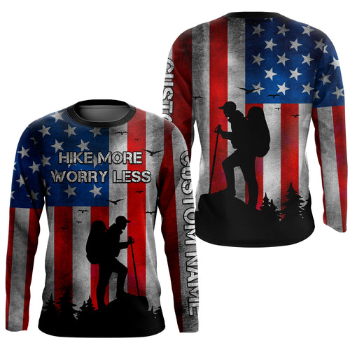 Patriotic Hiking Shirt For Men Women Upf30+ American Flag Hiking Shirts Short & Long Sleeve HM10
