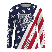 Load image into Gallery viewer, Patriotic Motocross Jersey UPF30+ American Flag Adult&amp;Kid Custom Racing Motorcycle Shirt XM07