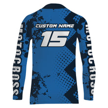 Load image into Gallery viewer, Motocross Jersey Youth Blue UPF30+ Racing Dirt Bike Shirt Men Kids Women Off-Road MX Jersey XM147