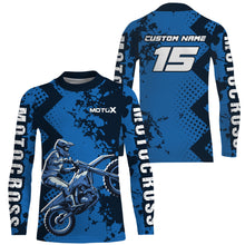 Load image into Gallery viewer, Motocross Jersey Youth Blue UPF30+ Racing Dirt Bike Shirt Men Kids Women Off-Road MX Jersey XM147