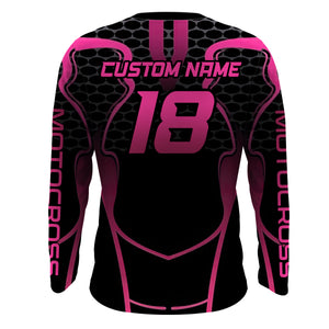 Pink Motocross Jersey Women Girl UPF30+ Youth Dirt Bike Racing Shirt Motorcycle Off-Road XM195