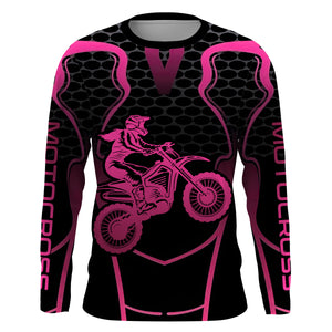 Pink Motocross Jersey Women Girl UPF30+ Youth Dirt Bike Racing Shirt Motorcycle Off-Road XM195